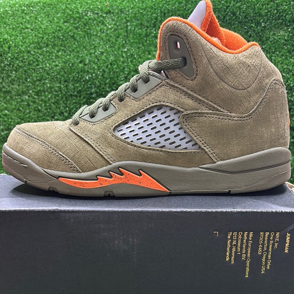 Nike Green and Orange Sneakers with Signature Design